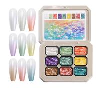 Pat Gel Polish, Gradient Nail Enhancement Gel, 9-Color Palette, Smooth Blend Texture, Easy Design Application, Home Self Build Manicure for Women Girls, 22.5g, Multicolor, 1 Set