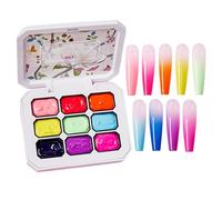 Pat Gel Polish, Manicure Gradient Painting, Smooth Application Technology, 9-Color Nail Design Palette, Long-Lasting Formula, Creative Art Accessory for Girls Painting