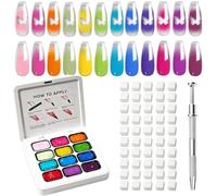 Pat Gels for Nails 12-Colors Painting - Gradient Pat Gel with 100-pieces