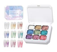 Pat Gels For Nails - Long-Lasting 9 Colors Gradient Intense Pigment | Manicure Gel Palette Women Girls Manicure Salon Studio Travel Wedding Holiday Date Graduation
