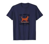 Pata de Amante de los Perros Good Time Que Mueve la Cola Camiseta, Hombre, Azul Marino, S