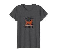 Pata de Amante de los Perros Good Time Que Mueve la Cola Camiseta, Mujer, Jaspeado Oscuro, L