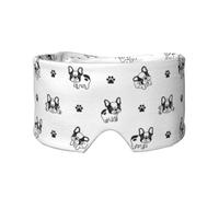 Pata de bulldog francés,Máscara para ojos con bloqueo de luz y protección ocular completa para dormir, orejeras y ojos.