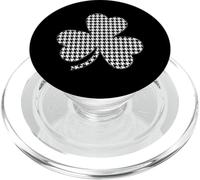Pata de Gallo trébol trébol Negro Blanco día de San Patricio PopSockets PopGrip para MagSafe