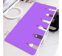 Pata de Gato de Amor púrpura Alfombrilla de Ratón,XXL 400x900x3mm Mouse Pad,Base de Goma Antideslizante,Superficie Tela Fina,Mejora la precisión y la Velocidad Adecuada para Jugadores,PC y portátil