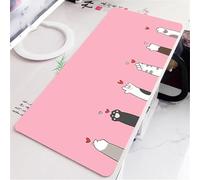 Pata de Gato de Amor Rosa Alfombrilla de Ratón,XXL 400x700x2mm Mouse Pad,Base de Goma Antideslizante,Superficie Tela Fina,Mejora la precisión y la Velocidad Adecuada para Jugadores,PC y portátil