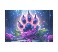 Pata de Gato mágica Colorida Puzzle 1000 Piezas Colorido Moderno Fauna Silvestre Rompecabezas para Adultos Obra De Arte Familiar Estera Portátil DIY Creativo 1000 PCS