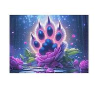 Pata de Gato mágica Colorida Puzzle 500 Piezas Desafío Impossible Fauna Silvestre Rompecabezas para Adultos Aliviar Estrés Decoración Hogar 3D Maquetas Construir 500 PCS