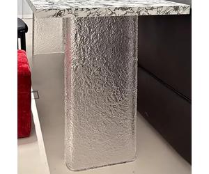 Pata de Mesa Acrílica en U, Patas Escritorio Flotantes Acrílicas, 400/500/600mm A × 720mm H, Soporte Flotante para Mesa, Isla Cocina & Placa de Piedra(60cm/24inch)