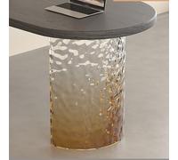 Pata de Mesa Acrílica Onda de Agua Degradada, Diseño Arco en C, 15mm Gruesa, Soporte Resistente 50x72cm, Patas para Muebles Efecto Flotante, Hogar & Uso Comercial(Brown)