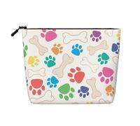 Pata de Perro y Hueso,Neceser de Maquillaje de imitación Lino, Neceser de Viaje portátil