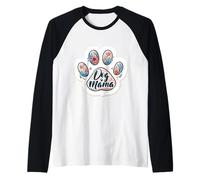 Pata floral divertida para el Día de la Madre, mamá, mamá, dueña de un perro Camiseta Manga Raglan