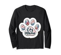 Pata floral divertida para el Día de la Madre, mamá, mamá, dueña de un perro Manga Larga