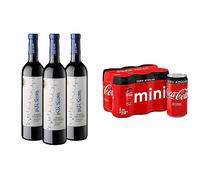 Pata Negra Crianza - Vino Tinto D.O Ribera del Duero - Caja de 3 Botellas x 750 ml & Coca-Cola Zero Azúcar, 6 x 200ml
