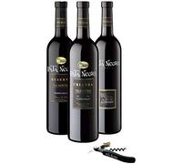 Pata Negra - Lote de 3 Botellas con D.O Valdepeñas y Sacacorchos de Regalo, Pack de 3 botellas x 75 cl