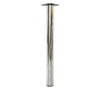 Pata para muebles (Ø x Al: 6 x 40 cm, Capacidad de carga: 75 kg, Acero, Cromo)