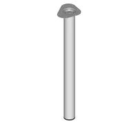 Pata para muebles (Ø x Al: 6 x 80 cm, Capacidad de carga: 75 kg, Acero, Aluminio blanco)