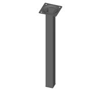 Pata para muebles (L x An x Al: 2,5 x 2,5 x 30 cm, Capacidad de carga: 30 kg, Acero, Negro)