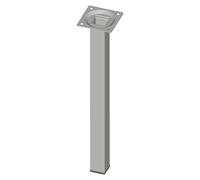 Pata para muebles (L x An x Al: 2,5 x 2,5 x 80 cm, Capacidad de carga: 30 kg, Acero, Aluminio blanco)