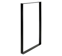 Pata para muebles rectangular (L x An x Al: 4 x 38,5 x 71 cm, Capacidad de carga: 250 kg, Acero, Negro)