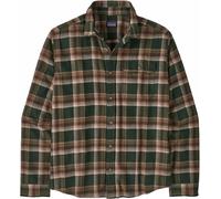 Patagonia - Camisas - M's L/S LW Fjord Flannel Shirt Cozy Cabin Treeline Green - Talla S - Caqui Caqui S