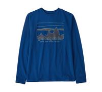 Patagonia Camiseta Gráfica de Algodón Orgánico Manga Larga para Niños azul 122