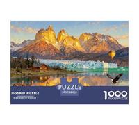 Patagonia chilena Torres del Paine Puzzle De Madera Impermeable Puzzles De 1000 Piezas Regalos para Adultos Imposible Rompecabezas Decoración del Hogar