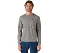 Patagonia - M's L/S Cap Cool Daily Graphic Shirt Waters Feather Grey - Talla 149 - Gris Gris 149