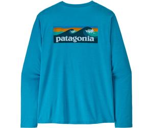 Patagonia M's L/S Cap Cool Daily Shirt - Boardshort Logo camiseta técnica de manga larga hombre - Shore Blue - Light Shore Blue X-Dye - M
