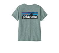 PATAGONIA W's P-6 Logo Responsibili-tee - Mujer - Azul / Verde - talla L- modelo 2027