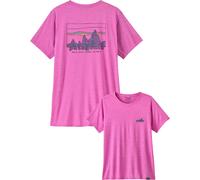 Patagonia - W's Cap Cool Daily Graphic Shirt '73 Skyline: Brisk Purple X-Dye para Mujer - Talla L - Rosa Rosa L