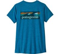 Patagonia W's Cap Cool Daily Shirt - Boardshort Logo camiseta mujer - Aquatic Blue - Light Aquatic Blue X-Dye - M