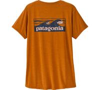 Patagonia W's Cap Cool Daily Shirt - Boardshort Logo camiseta mujer - Cinnamon Brown - Dark Cinnamon Brown X-Dye - S