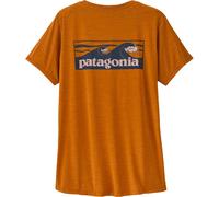 Patagonia W's Cap Cool Daily Shirt - Boardshort Logo camiseta mujer - Cinnamon Brown - Dark Cinnamon Brown X-Dye - M