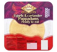 Patak's Ajo Y Cilantro Listo Para Comer Pappadums (8) (Paquete de 2)