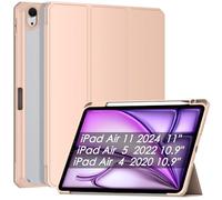 Patamiyar Funda para iPad Air 11 Pulgadas M2 2024 con portalápices, Funda para iPad Air 5th Gen 2022/iPad Air 4th Gen 2020, Funda para iPad Air 10,9", Función Atril,Encendido Apagado Automático -Rosa
