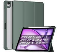 Patamiyar Funda para iPad Air 11 pulgadas M2 2024 con portalápices, Funda para iPad Air 5th Gen 2022/iPad Air 4th Gen 2020, Funda para iPad Air 10,9", Función Atril,Encendido Apagado Automático -Verde