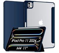 Patamiyar Funda para iPad Pro 11 Pulgadas M4 2024, Funda para iPad Pro 11 2024 con portalápices, Soporte Triple Piel Sintética Funda para iPad 11 Pro 2024 con Encendido/Apagado Automático -Marino