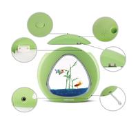 Patapalooza Pecera Triangular de Mesa: diseño Compacto, Cristal Transparente, fácil de Limpiar; Ideal para Decorar Espacios y Mantener Peces pequeños.