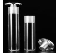 Patas acrílicas de Repuesto for Mesa, Muebles, 4 Patas Redondas de Vidrio Transparente, Patas Ajustables, Incluye Placas y Tornillos de Montaje, for Soporte de TV/Silla/Cama(40cm)