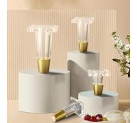 Patas acrílicas for Muebles, Patas de Repuesto for Mesa, Soporte acrílico, 4 Patas Redondas de Vidrio Transparente, Incluye Placas de Montaje y Tornillos(Transparent Gold,15cm)