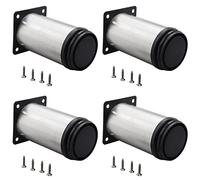 Patas ajustables de acero inoxidable, patas reemplazables for gabinete, patas redondas plateadas for gabinete, 50 mm de diámetro, for mesa de centro, vitrina, baño, sofá, 4 piezas, 5 cm (2,0 pulgadas)