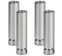 Patas ajustables de aleación de aluminio, 4 patas redondas plateadas, acabado anodizado, perfectas para mesas, sofás, armarios, mejora la decoración de tu hogar