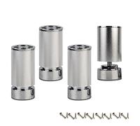 Patas ajustables de aleación de aluminio para muebles, juego de 4 unidades redondas con almohadillas de goma antideslizantes para sofá y mesa