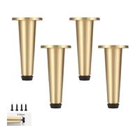 Patas ajustables de latón para sofá, mesa de café y armarios, 4 piezas de 6 cm, color negro, perfectas para mesita de noche, baño y soportes de TV, incluye tornillos