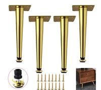 Patas ajustables de metal dorado para muebles de sofá y armario de TV, altura ajustable de 0 a 1 cm, diseño recto cónico, patas de repuesto de 30,5 cm, duraderas y elegantes.