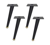 Patas ajustables de metal negro para muebles, paquete de 4, 15,5 cm de altura, ideales para escritorios, sofás, aparadores, incluye tornillos, perfectas para renovación del hogar y proyectos