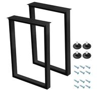 Patas ajustables de metal resistente para mesa de café, 2 unidades, para mesita de noche y cómoda, 30/40/50 cm de ancho, instalación con almohadillas para los pies (negro, 50 x 100 cm)