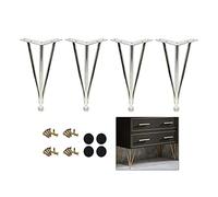 Patas ajustables de metal resistente para mesas de tocador y baños, patas duraderas para muebles con protectores de suelo, repuesto de gabinete, color plateado, 12 cm