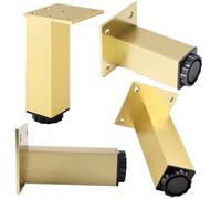 Patas ajustables para muebles, 4 patas cuadradas de aleación de aluminio para sofá, armario y cocina, altura ajustable de 3 a 40 cm, superficie anodizada